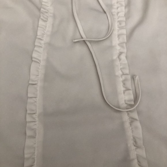 Karl Lagerfeld White 3/4 Bell Sleeve Ruffle Tie Neck Blouse Top Women's Sz XS - Picture 3 of 9